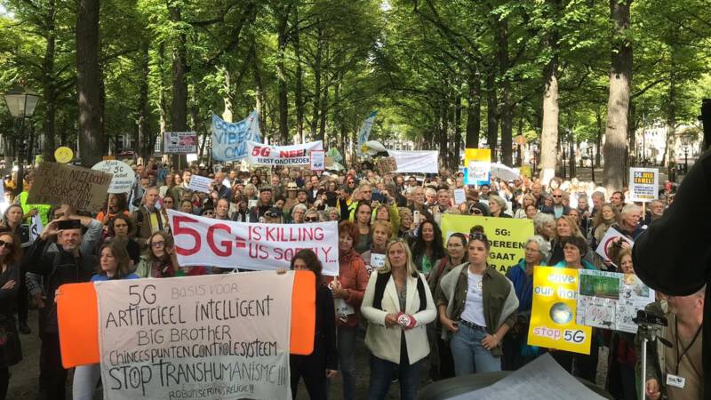 Honderden betogers bij demonstratie tegen 5G