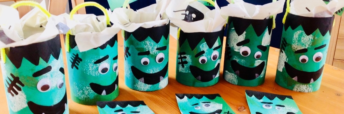 Griezelige Halloween Frankenstein versiering en traktatie - Crea met Kids