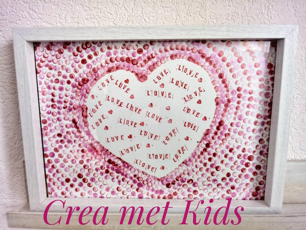 Een hart stempelen met potlood of kurk » Crea met kids