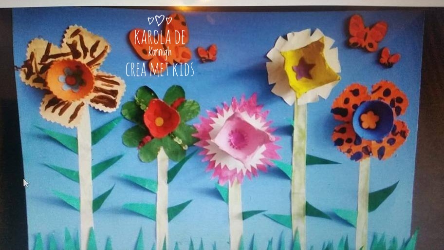 Hoe werkt eierdoos knutselen? Deel 1 Bloemen » Crea met kids