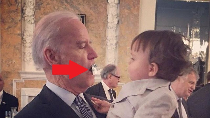 Joe Biden Shares Pacifier With Someone Else's Child