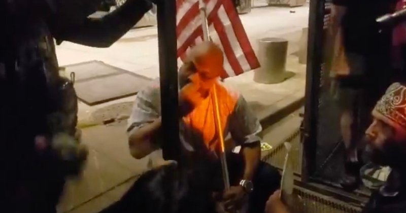 Man with American flag confronts Portland protesters: ‘None of you guys represent black lives’