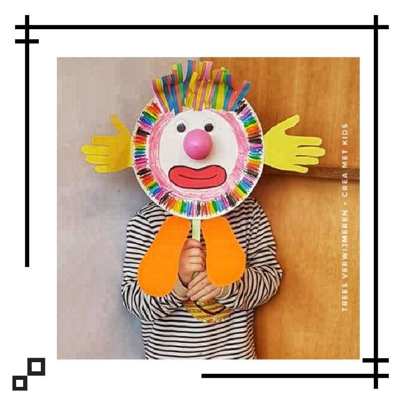 Clowntje maken van een papieren bordje » Crea met kids