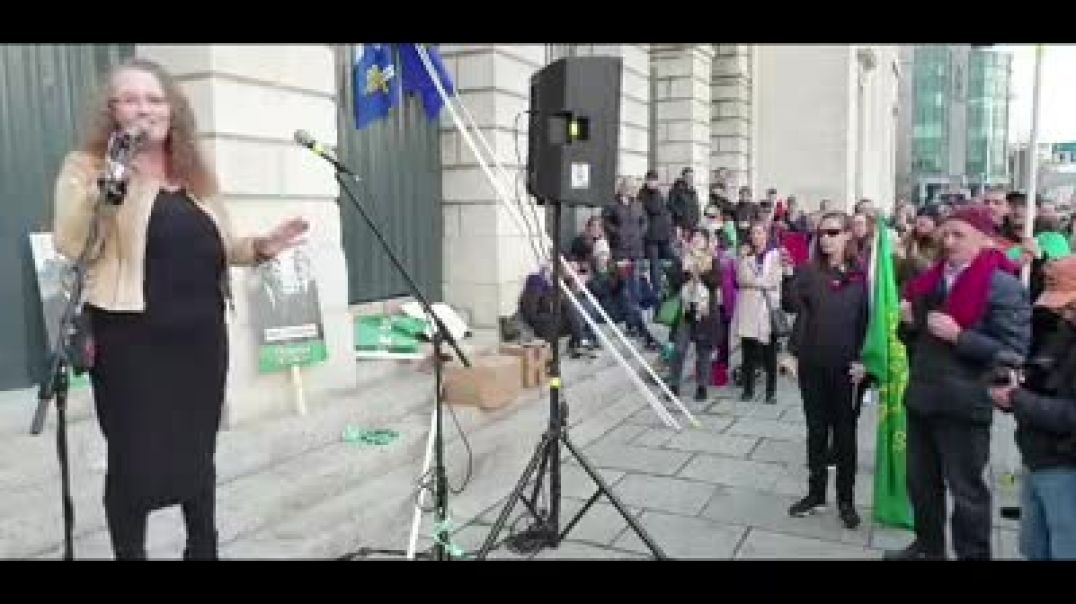 Prof. Dolores Cahill, Irish Freedom Party, Rally, Customs Hse. Dublin, 28th November 2020.