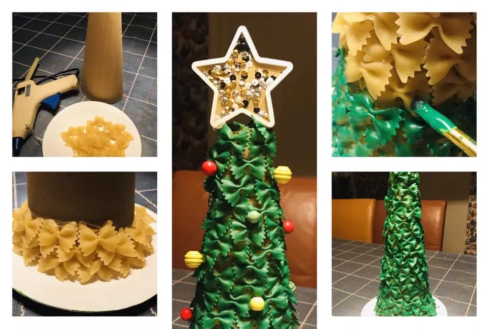 Creëer je eigen kerstboom met pasta! » Crea met kids