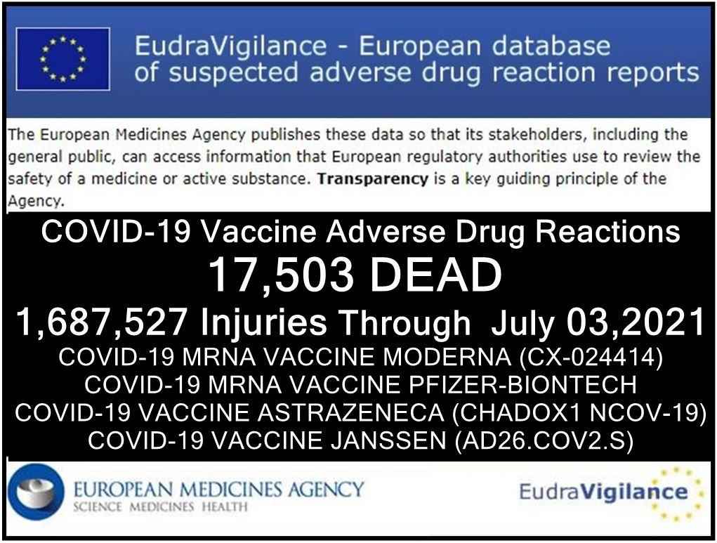 17.503 DODEN 1,7 miljoen gewonden (50% ernstig) gemeld in de EU-databank van bijwerkingen van COVID-19 injecties - Frontnieuws