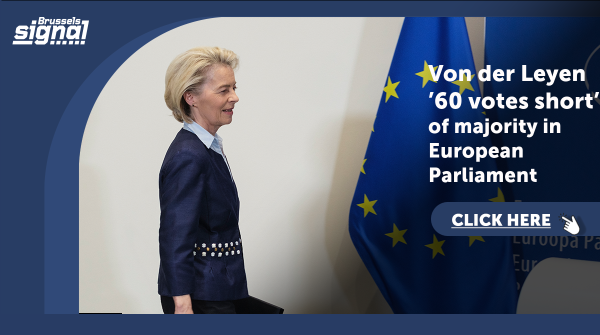 Von der Leyen ’60 votes short’ of majority in European Parliament