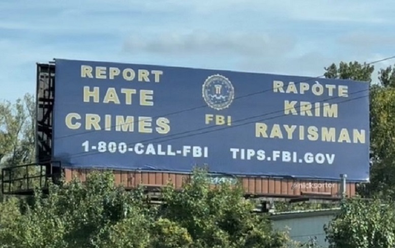 FBI plaatst billboards in het Haïtiaans Creools om mensen aan te moedigen 'haatmisdrijven' in Springfield te melden - Dissident.one