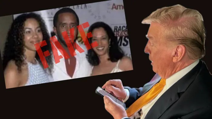 Trump Deelde Een Nepfoto Waarop Stond Dat Kamala Harris Diddy's "Freak Off" Bijwoonde INDIGNATIE AI & Politiek