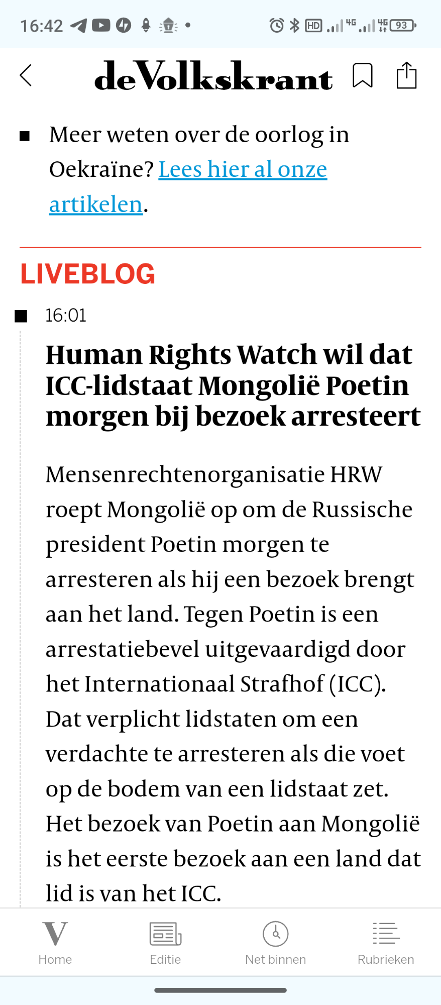 5 september 2024, afgelopen maandag zag ik de Poetin landen in Mongolië. – Koert Krouwel