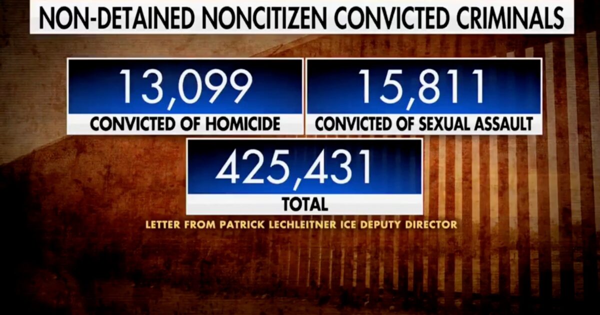 TREASON: ICE Report Reveals Over 13,000 Murderers, 15,000 Rapists, and 425,000 Convicted Criminals Allowed Into America by Biden-Harris Open Border | The Gateway Pundit | by Jim Hᴏft