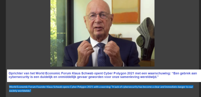 Klaus Schwab waarschuwt voor een nieuwe crisis cyber en Internet storing.